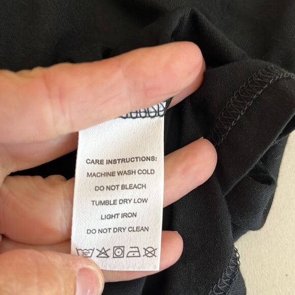 Loose Mock Neck Sheer Collar Solid Bodice Black Size Small NWT - Picture 5 of 8